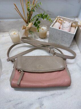 kate spade Pink and Taupe Leather Crossbody Bag